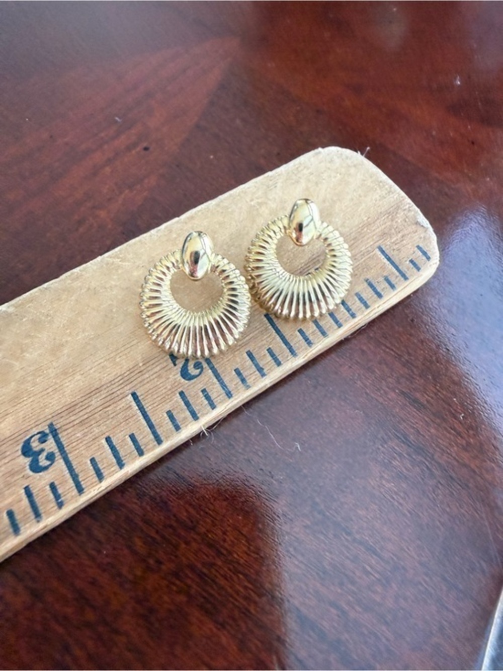Vintage Gold Tone Pierced Earrings